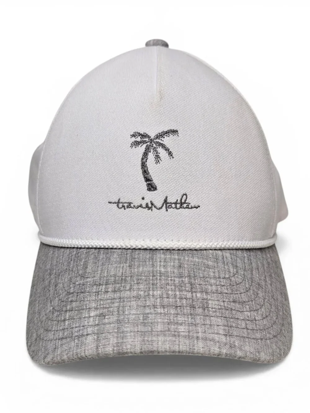 Travis Mathew One Ten Flexfit Tech Snapback Golf Cap Unisex Grey White OS